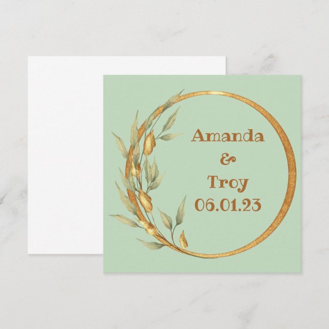 Invitación Acogida Boda Ensayo de vino Elegante (Anverso / Reverso)