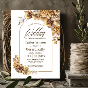 Invitación Acogida de bodas de arco floral rústico