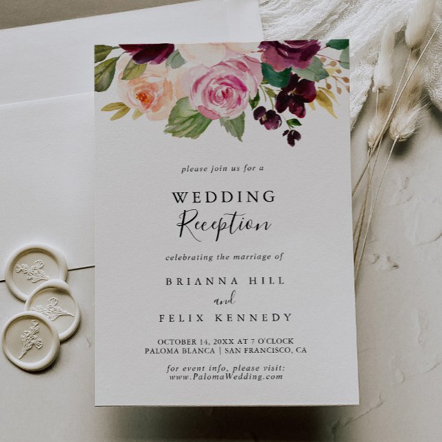 Invitación Acogida de bodas rústicas con follaje botánico flo (Subido por el creador)