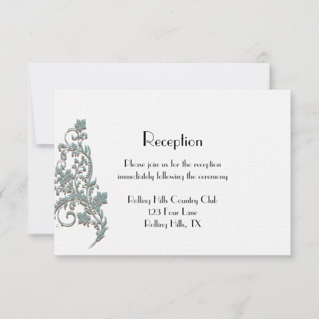 Invitación Acogida de bodas Verde azuladas marrones (Anverso)