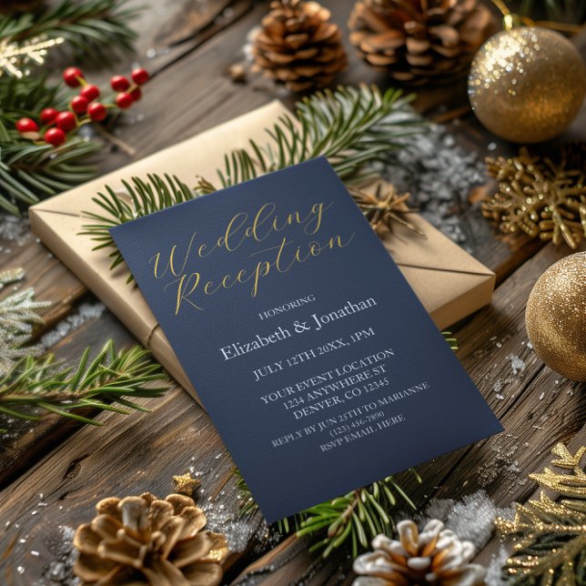 Invitación Acogida Opulenta de Boda Azul (Subido por el creador)