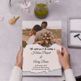 Invitación Acogida para la boda Minimalista en marrón suave