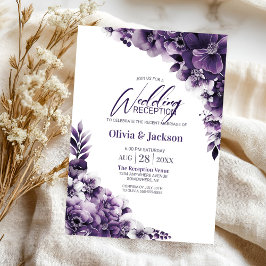 Invitación Acogida Rustic Purple Floral Wedding