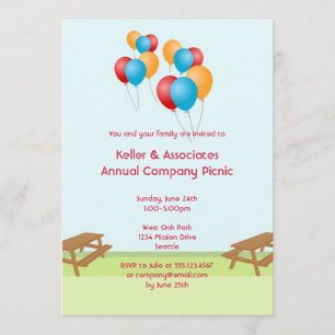 Invitación Acontecimiento al aire libre de los globos de la