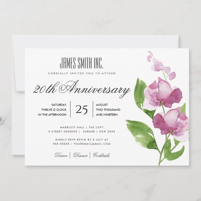 INVITACIÓN ACONTECIMIENTO DE FIESTA EMPRESARIAL DE COLOR DE A (Anverso)