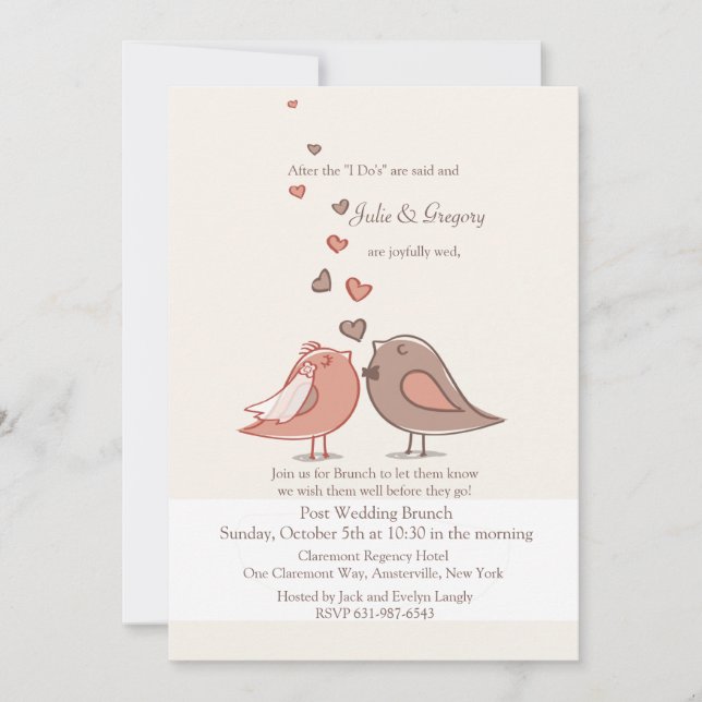 Invitación acoplada del brunch de la boda del (Anverso)