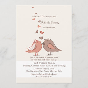 Invitación acoplada del brunch de la boda del