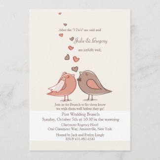 Invitación acoplada del brunch de la boda del