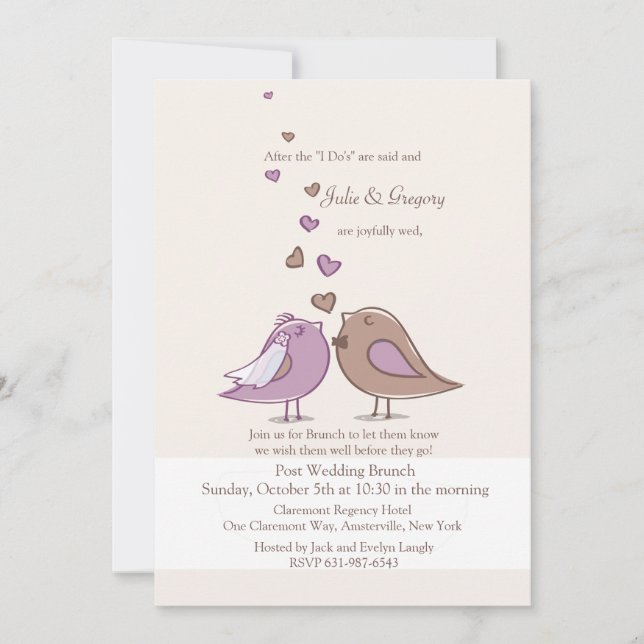 Invitación acoplada del brunch de la lavanda de la (Anverso)