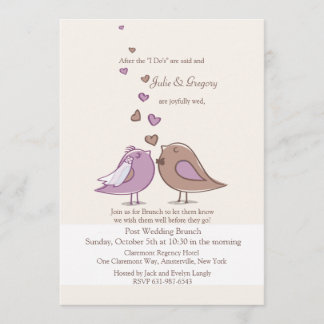 Invitación acoplada del brunch de la lavanda de la