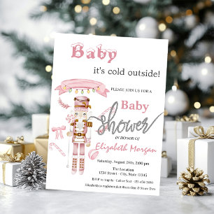 Invitación Acrarela Cascanueces Baby Shower Rosa