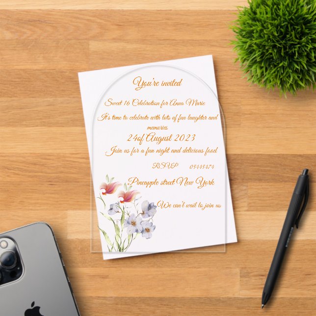 Invitación acrílica (Insitu (Tarjeta de Invitación))