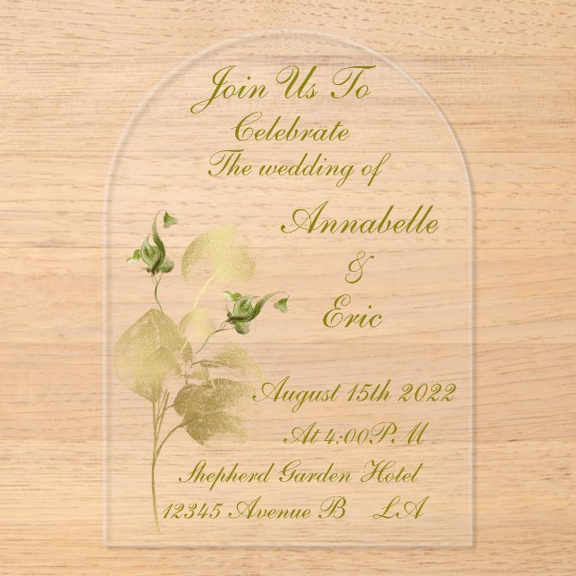 Invitación acrílica (Anverso)