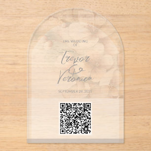 Invitación acrílica al código QR del boda