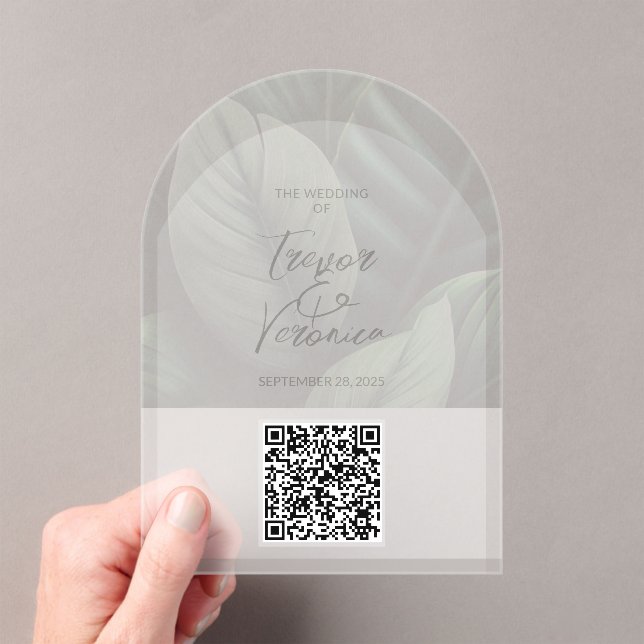 Invitación acrílica al código QR del boda (Insitu (portátil))