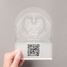 Invitación acrílica al código QR del boda