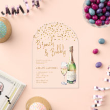 Invitación acrílica brunch y bubbly Bridal