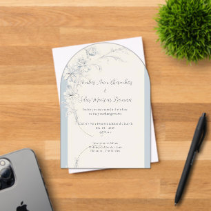 Invitación acrílica con escarcha floral arcida