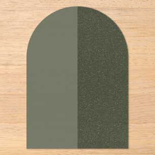 Invitación Acrílica de Arco Partido Verde Musgo Pe