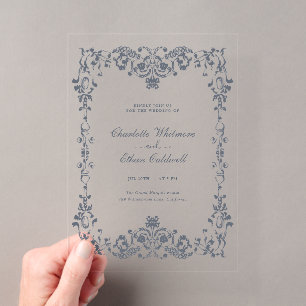 Invitación Acrílica de Boda con Marco Elegante Bar