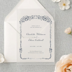 Invitación Acrílica de Boda I Marco Elegante Barro