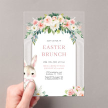 Invitación acrílica de Brunch de Pascua