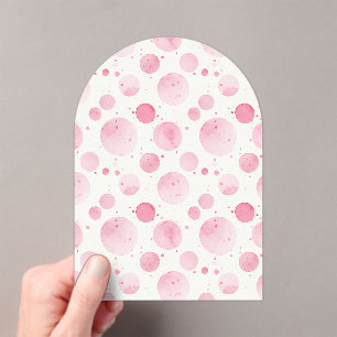 Invitación Acrílica de Burbujas Rosadas Artísticas