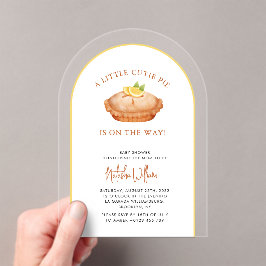 Invitación acrílica de Cutie Pie Lemon Baby Shower