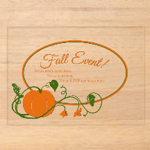 Invitación Acrílica de Enredaderas de Calabaza