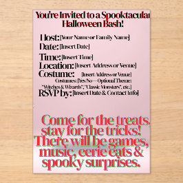 Invitación acrílica de Halloween