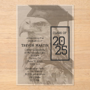 Invitación acrílica de Invitación de graduación ún
