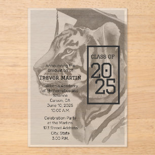 Invitación acrílica de Invitación de graduación ún