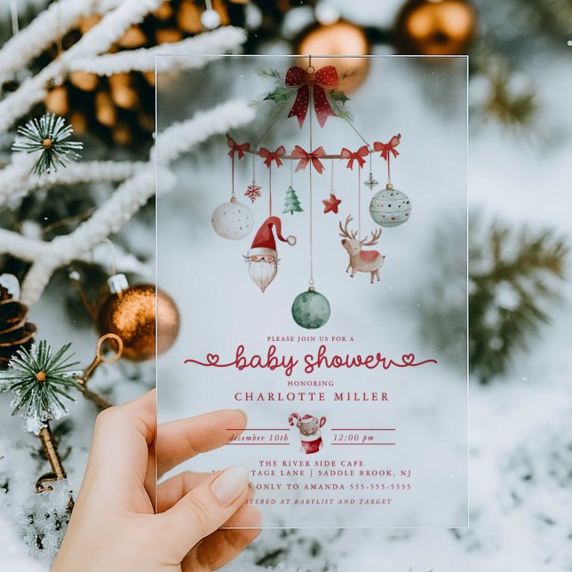Invitación acrílica de navidades Baby Shower (Subido por el creador)