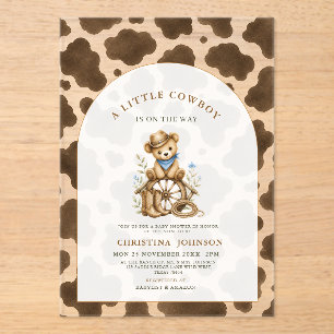 Invitación acrílica de pequeño vaquero Impresión