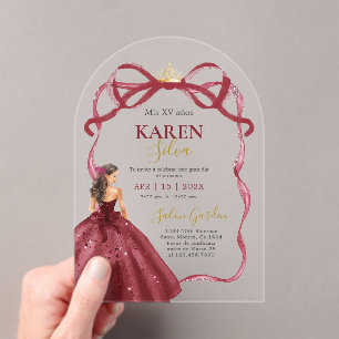 Invitación Acrílica de Quinceañera