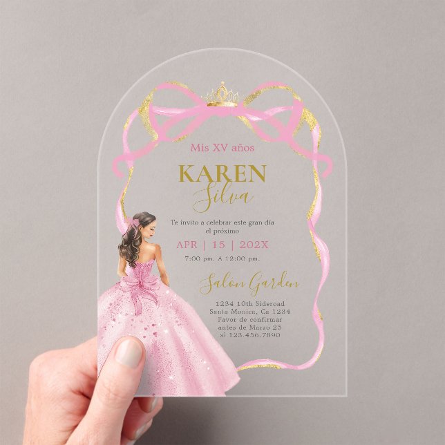 Invitación acrílica de quinceañera (Insitu (portátil))
