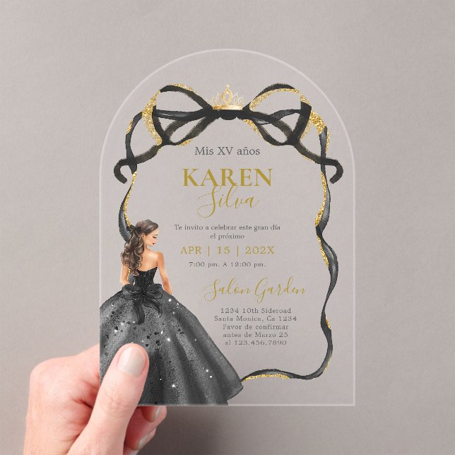Invitación Acrílica de Quinceañera (Insitu (portátil))