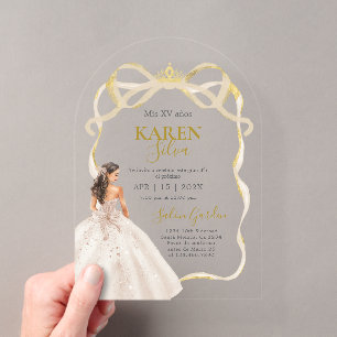 Invitación acrílica de quinceañera