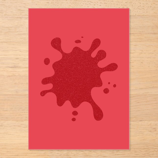 Invitación Acrílica de Rojo Tomate Personalizada c (Anverso)
