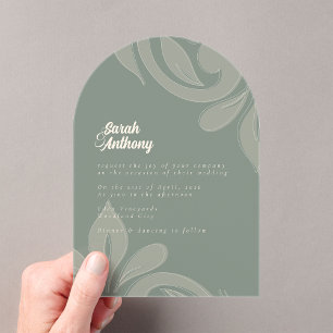 Invitación acrílica del Boda de Damasco clásico