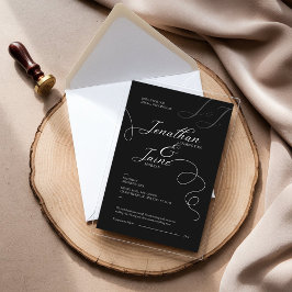 Invitación acrílica elegante en blanco y negro