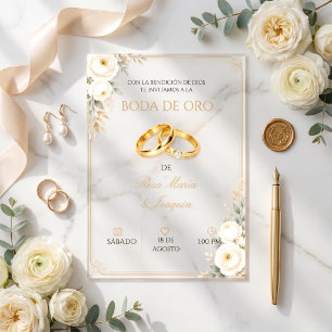 Invitación acrílica elegante para Boda de Oro 50