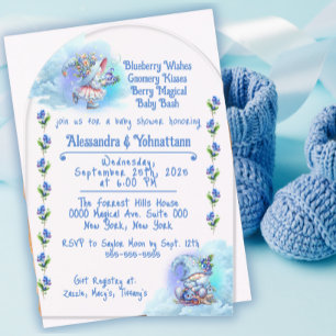 Invitación Acrílica para Baby Shower de Gnomos de