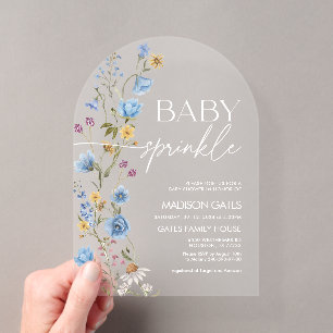 Invitación Acrílica para Baby Sprinkle de Niño
