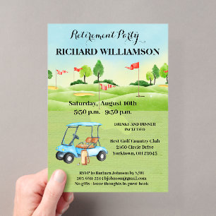 Invitación Acrílica para Fiesta de Jubilación y Go