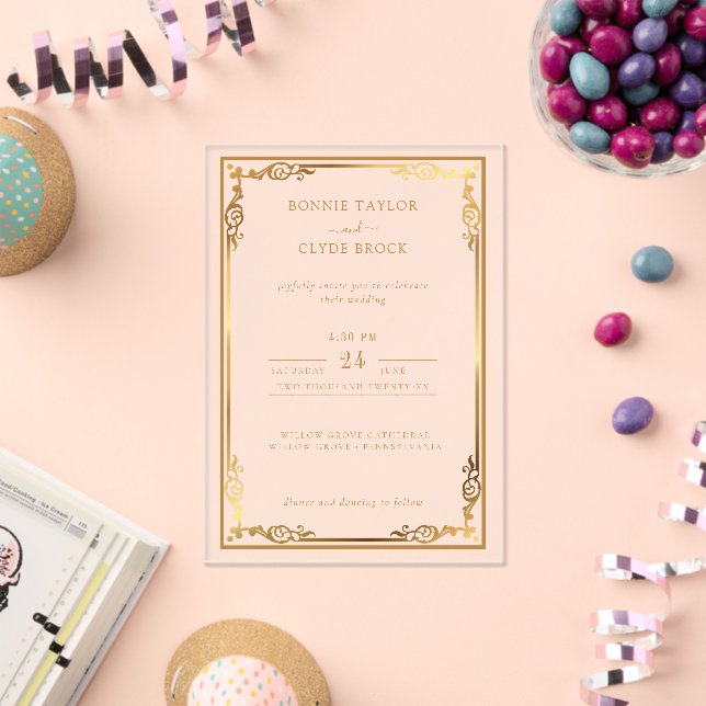 Invitación acrílica transparente con un estilo luj (Insitu (Celebración))