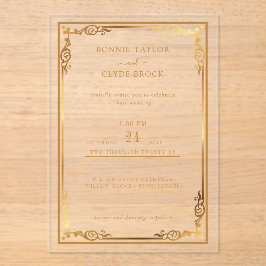 Invitación acrílica transparente con un estilo luj