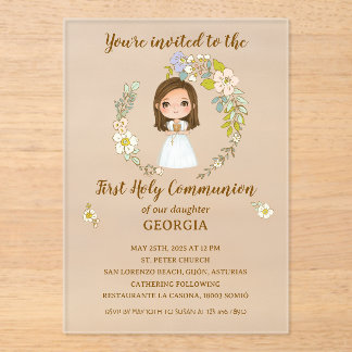 Invitación acrílico GEORGIA Primera Comunión
