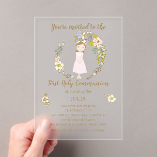 Invitación acrílico JULIA Primera Comunión
