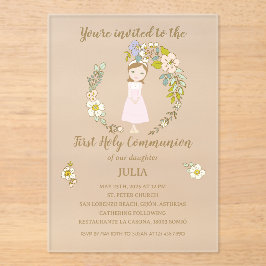 Invitación acrílico JULIA Primera Comunión